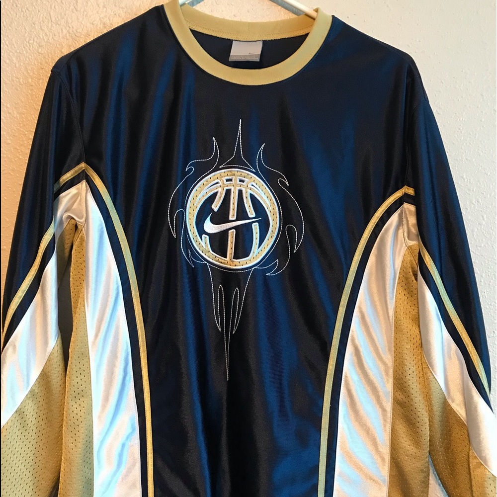 Nike Long Sleeve Large Blue & Gold Shirt.